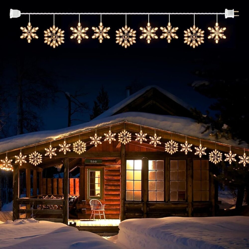 Luminous 13ft Snowflake String Lights With Dynami… - image 1